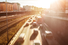 autobahn und sonnenlicht