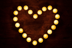 heart from candles