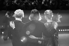 Greta Gerwig, Wes Anderson und Tilda Swinton auf der Berlinale zur Premiere von "Isle of Dogs" am 15.02.2018 in Berlin