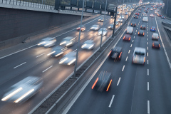 city highway in evening